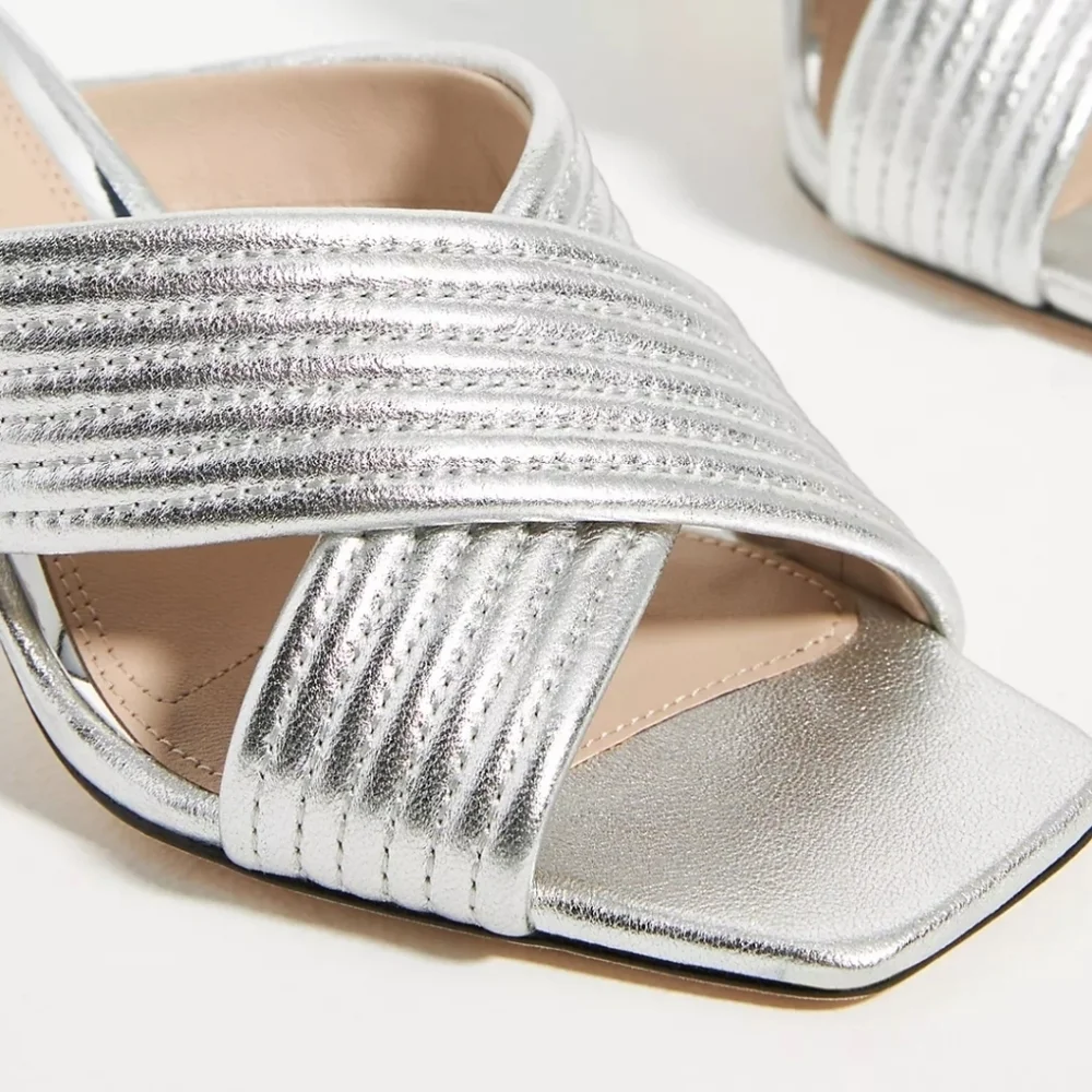 Paige Leigh Open-Toed Silver Heel